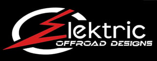 Elektric Offroad Designs logo featuring a red lightning bolt on a black background with white circle accent