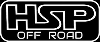 HSP Off Road white logo badge on black background