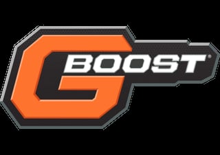 Boost logo with orange G symbol and white text on dark background